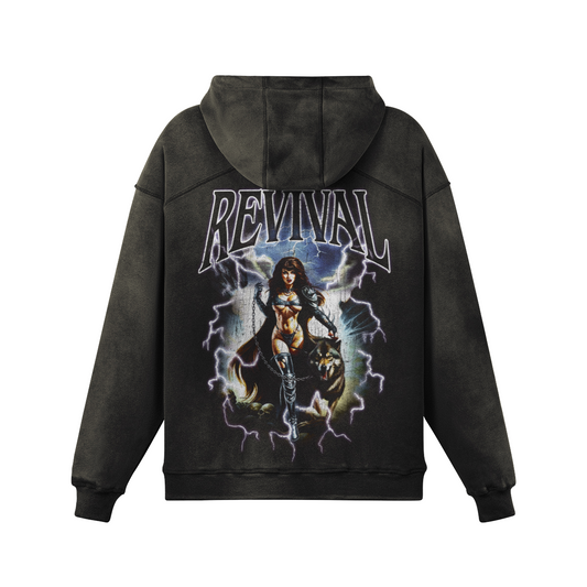 DEATH WALKER OVERSIZED FADED HOODIE