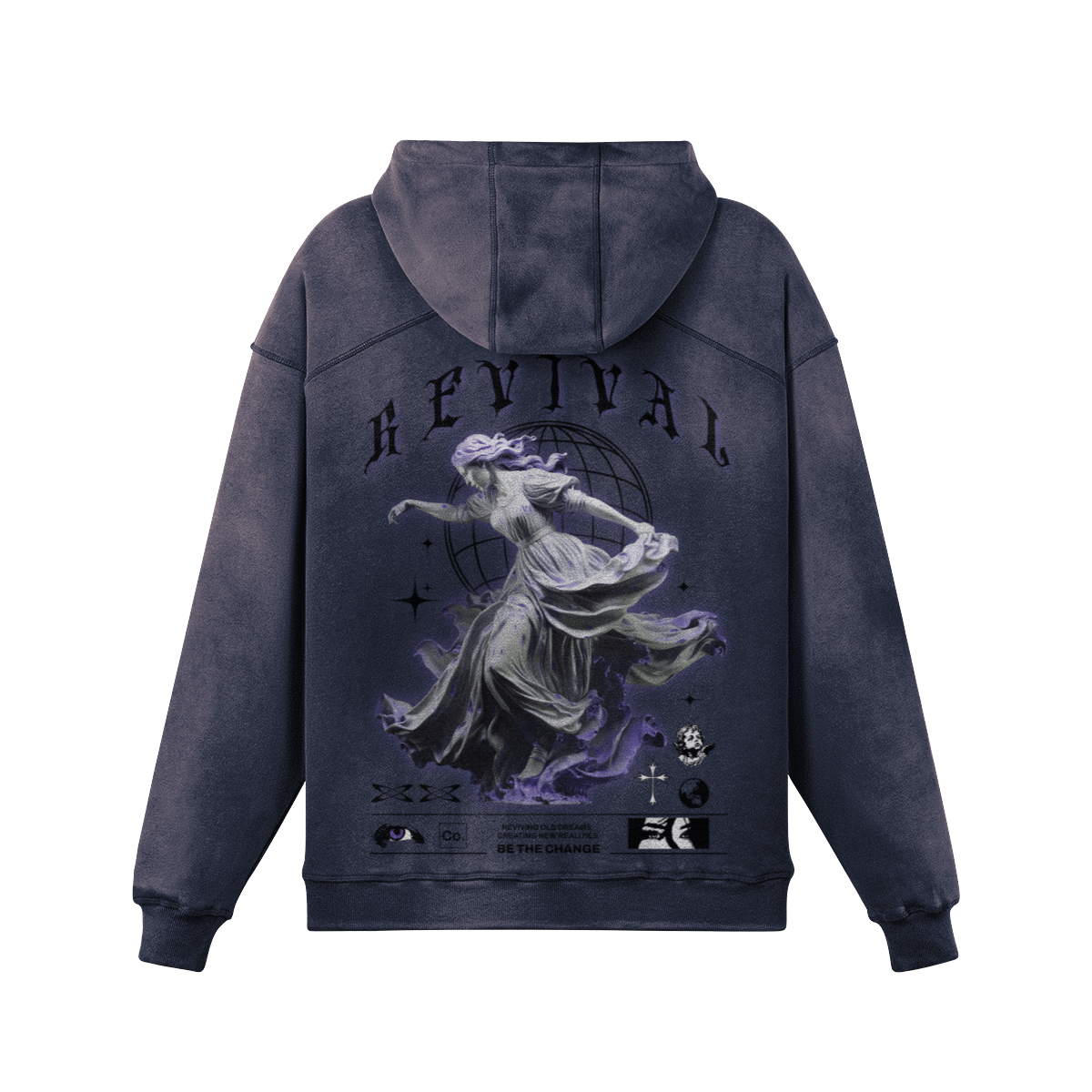 GLOBAL OVERSIZED FADED HOODIE