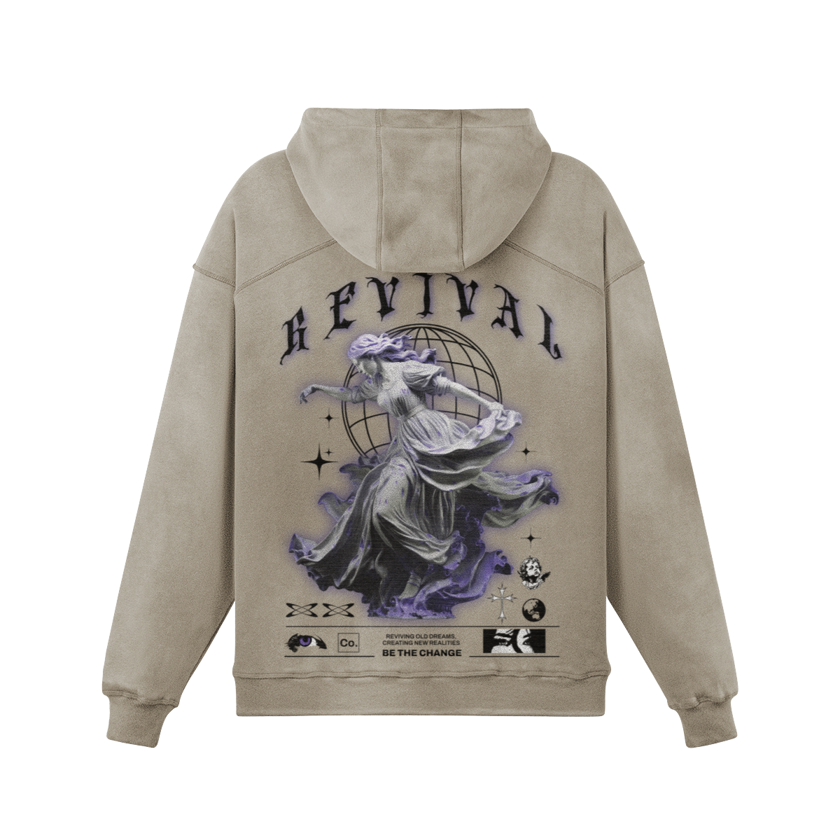 GLOBAL OVERSIZED FADED HOODIE