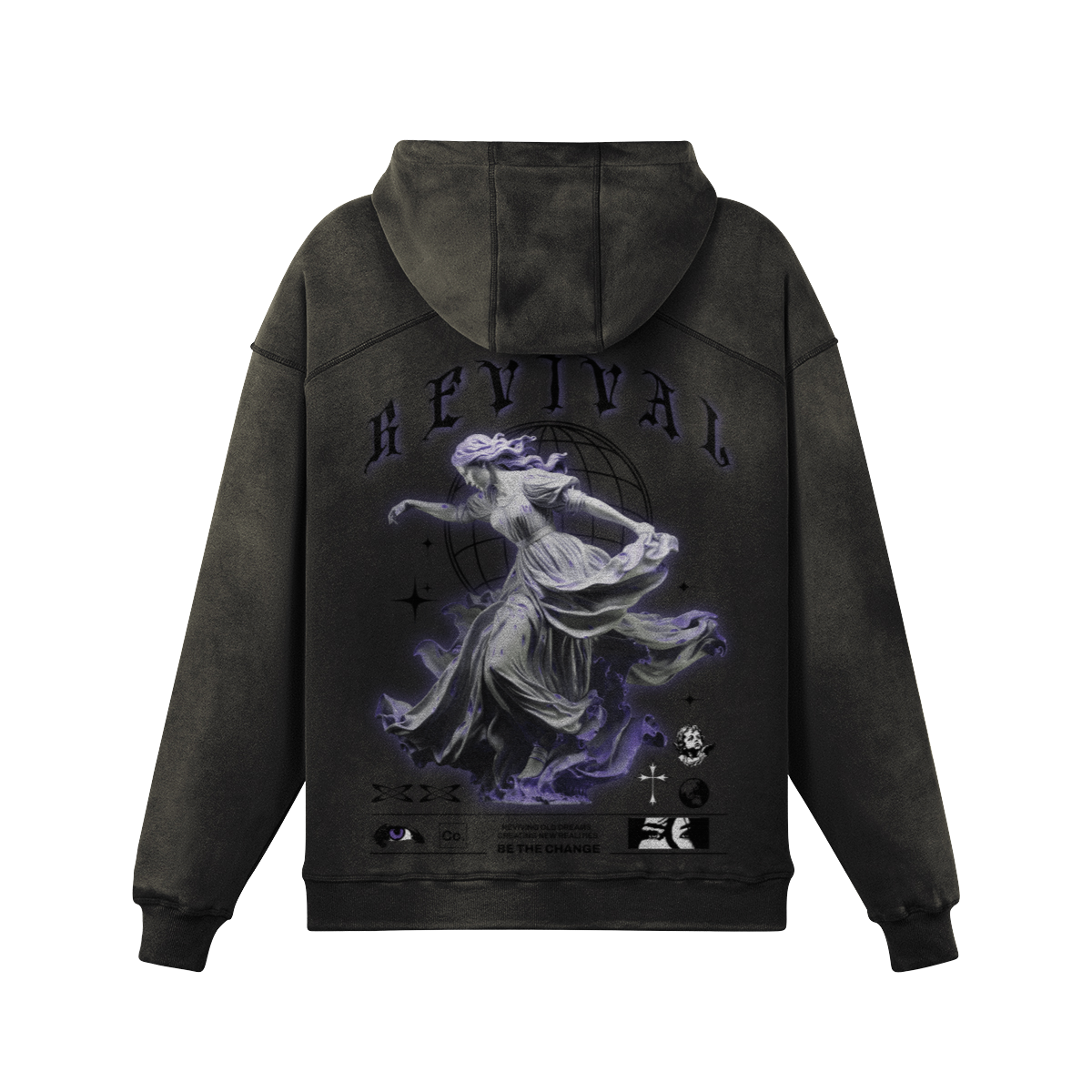 GLOBAL OVERSIZED FADED HOODIE