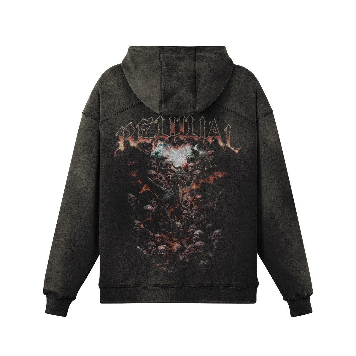 DEATHFANG OVERSIZED FADED HOODIE