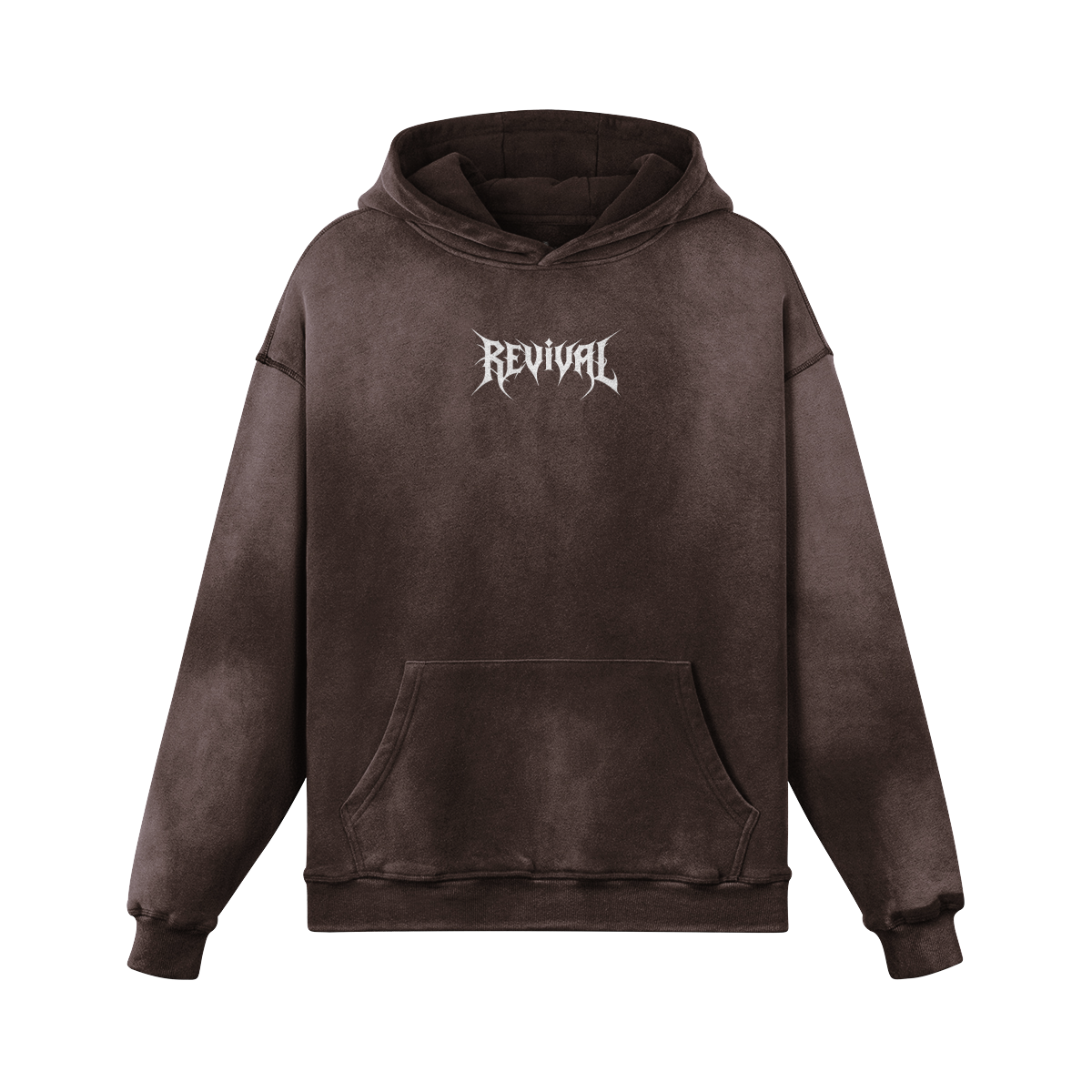 METAL LOGO OVERSIZED FADED HOODIE