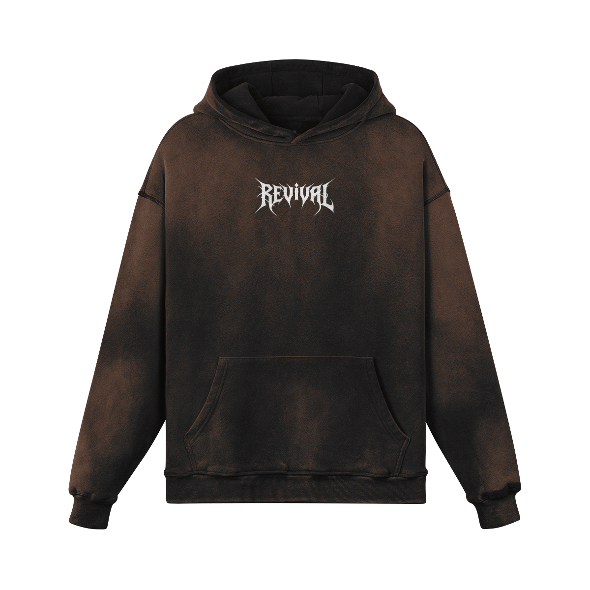 METAL LOGO OVERSIZED FADED HOODIE