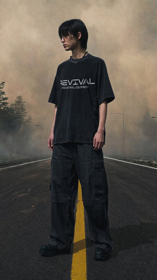 REVIVAL INDUSTRIES OVERSIZED FRAYED TEE