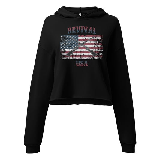 FLAG CROPPED HOODIE