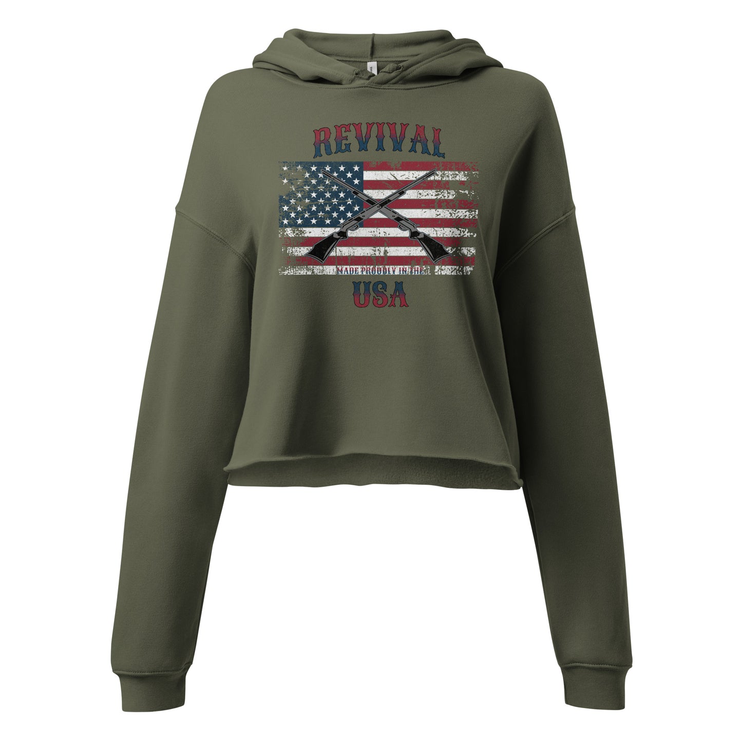 FLAG CROPPED HOODIE